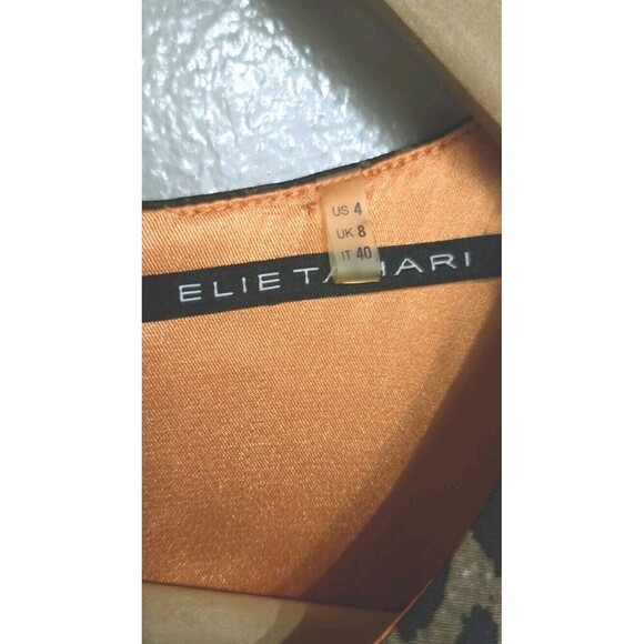 Ellie Tahari Dress Womens 4 Ginny Silk Mixed Pattern Leopard Floral Art Deco - Picture 3 of 8